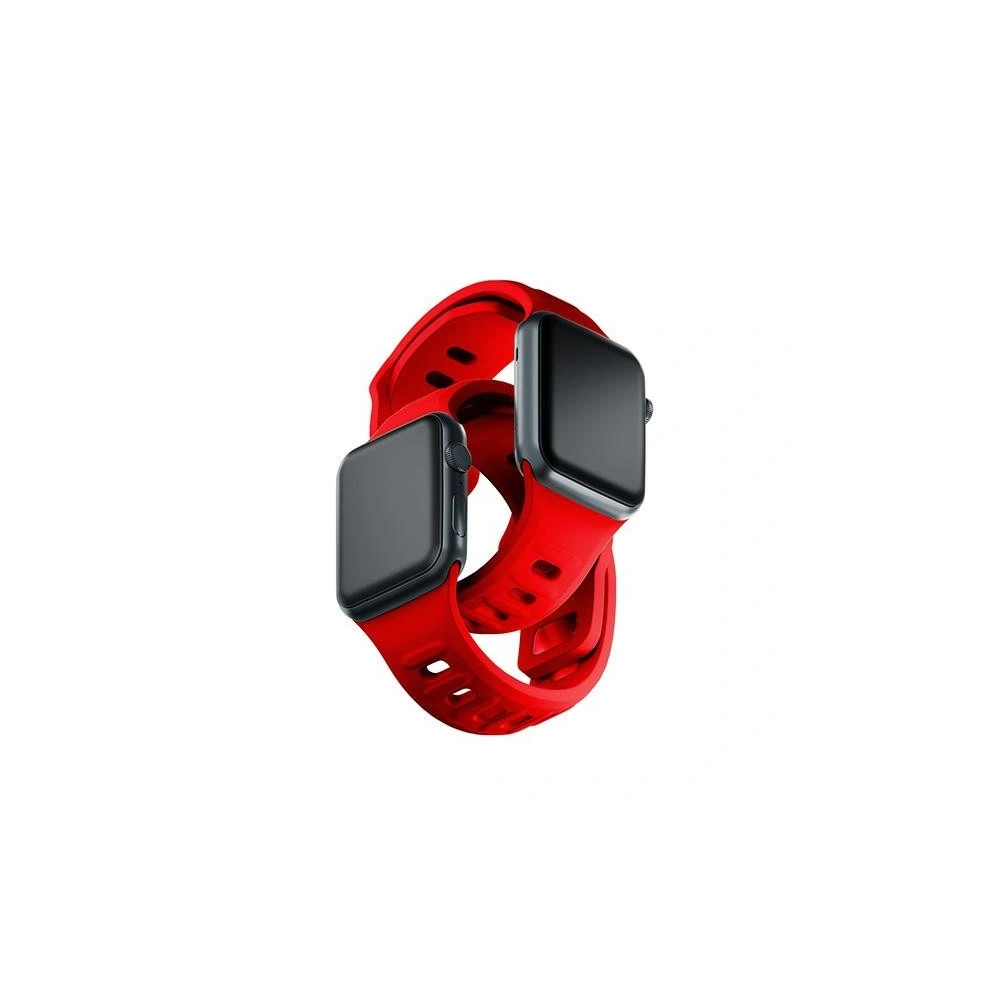 Pasek 3MK Silicone Watch Strap Apple Watch 4/5/6/7/8/9/SE/Ultra 42/44/45/49mm czerwony/red