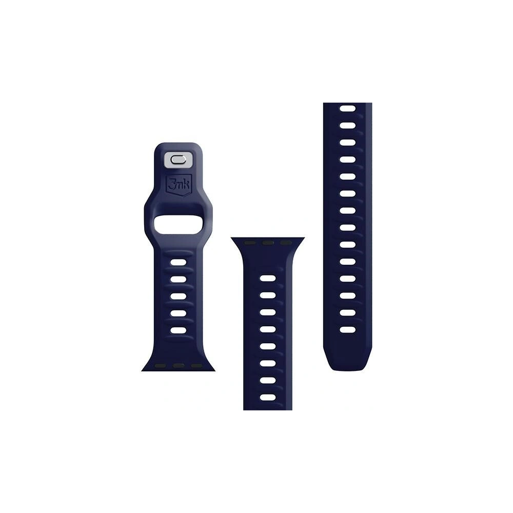 Pasek 3MK Silicone Watch Strap Apple Watch 4/5/6/7/SE/8/9/10 40/41/42mm granatowy/ocean blue