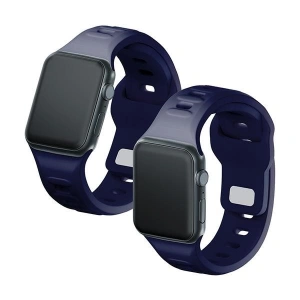 Kup 3MK Silikon-Uhrenarmband Apple Watch 4/5/6/7/8/9/SE/Ultra 42/44/45/49mm granatblau/ozeanblau - 3MK6240 - {ean13} - Sklep Home Screen