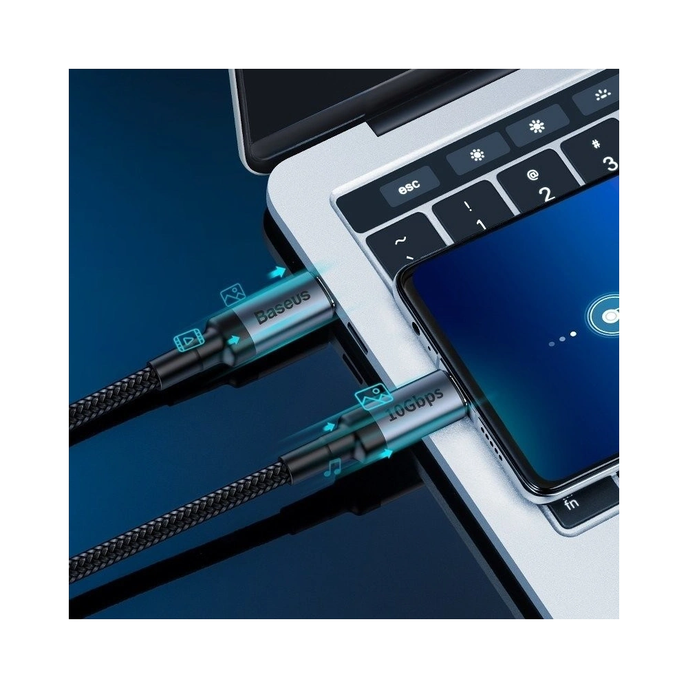 Kabel USB-C 3.1 Baseus Cafule PD 10Gbps 100W 4K 1m (czarno-szary)
