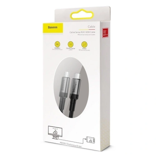 Kup Kabel USB-C 3.1 Baseus Cafule PD 10Gbps 100W 4K 1m (czarno-szary) - BSU728BLKGRY - {ean13} - Sklep Home Screen