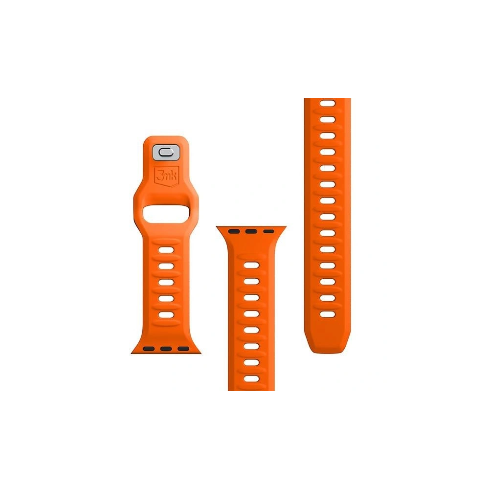 Pasek 3MK Silicone Watch Strap Apple Watch 4/5/6/7/8/9/SE/Ultra 42/44/45/49mm pomarańczowy/orange