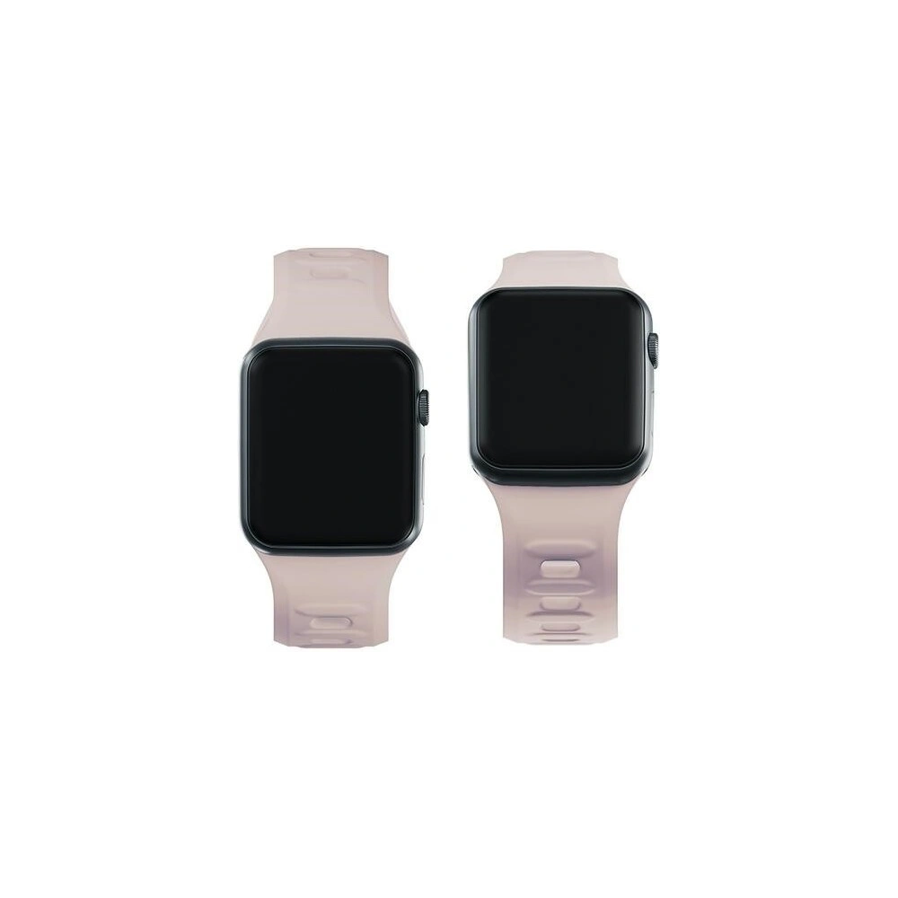 Pasek 3MK Silicone Watch Strap Apple Watch 4/5/6/7/SE/8/9/10 40/41/42mm różowobeżowy/latte