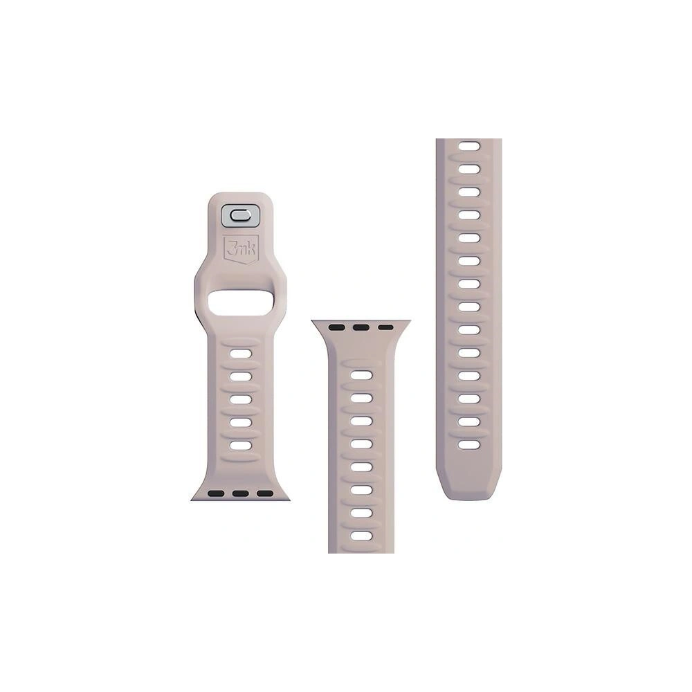 Pasek 3MK Silicone Watch Strap Apple Watch 4/5/6/7/SE/8/9/10 40/41/42mm różowobeżowy/latte