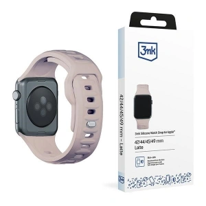 Kup 3MK Silikon-Uhrenarmband Apple Watch 4/5/6/7/8/9/SE/Ultra 42/44/45/49mm rosé-beige/latte - 3MK6247 - {ean13} - Sklep Home Screen
