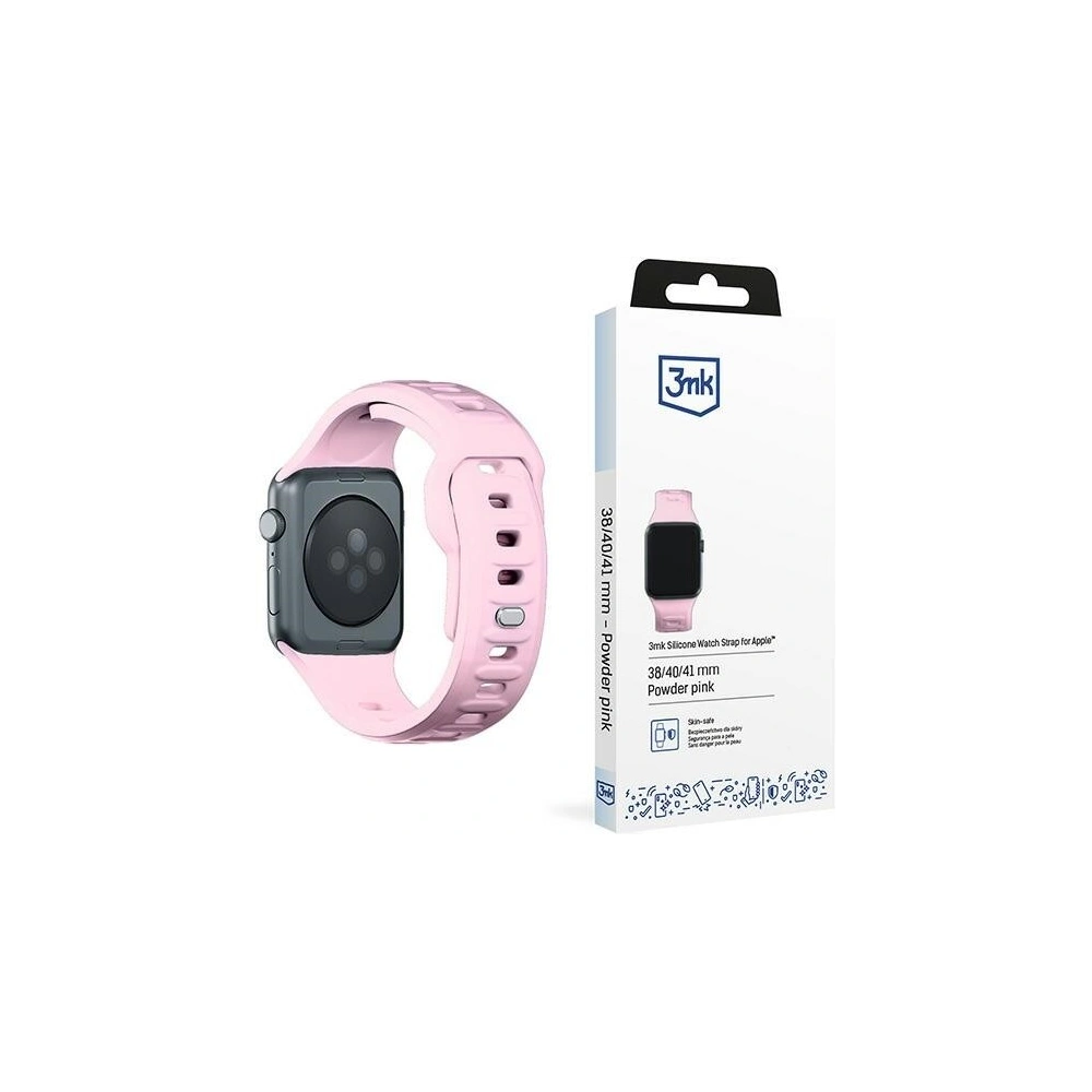 Pasek 3MK Silicone Watch Strap Apple Watch 4/5/6/7/SE/8/9/10 40/41/42mm różowy/powder pink