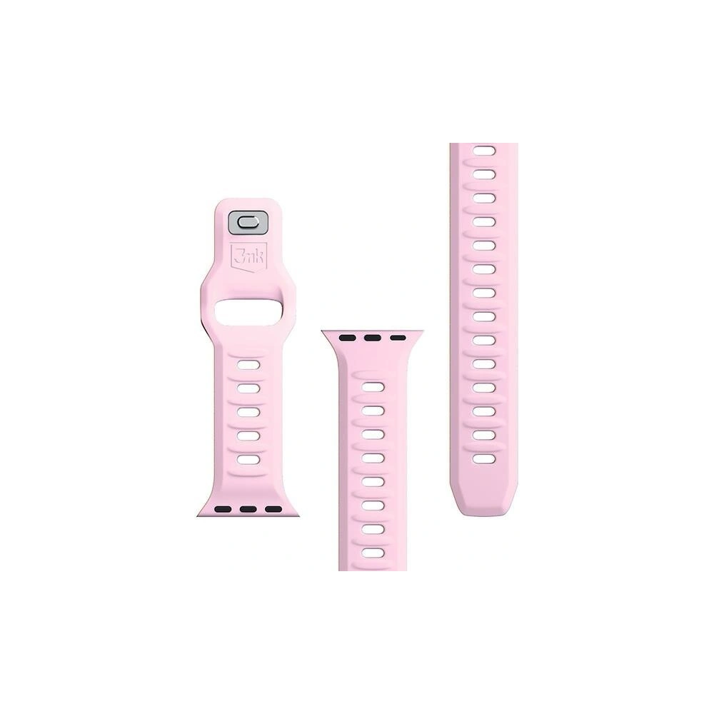 Pasek 3MK Silicone Watch Strap Apple Watch 4/5/6/7/SE/8/9/10 40/41/42mm różowy/powder pink