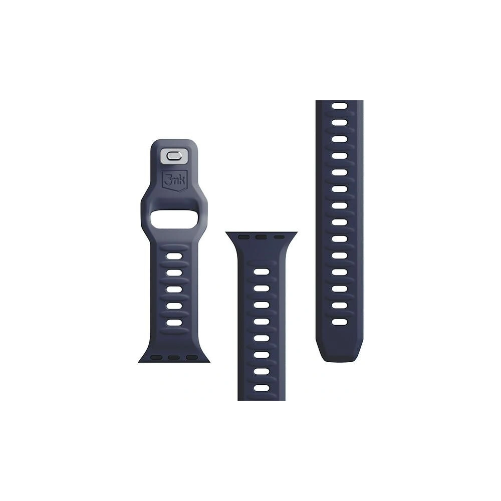 Pasek 3MK Silicone Watch Strap Apple Watch 4/5/6/7/SE/8/9/10 40/41/42mm szary/grey