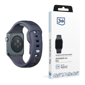 Kup 3MK Silikon-Uhrenarmband Apple Watch 4/5/6/7/8/9/SE/Ultra 42/44/45/49mm grau/grey - 3MK6250 - {ean13} - Sklep Home Screen