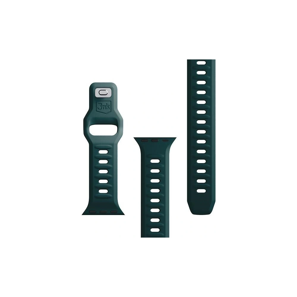 Pasek 3MK Silicone Watch Strap Apple Watch 4/5/6/7/SE/8/9/10 40/41/42mm zielony/evergreen