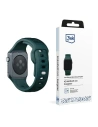 Pánt 3MK szilikon óra szíj Apple Watch 4/5/6/7/8/9/SE/Ultra 42/44/45/49mm zöld/örökzöld