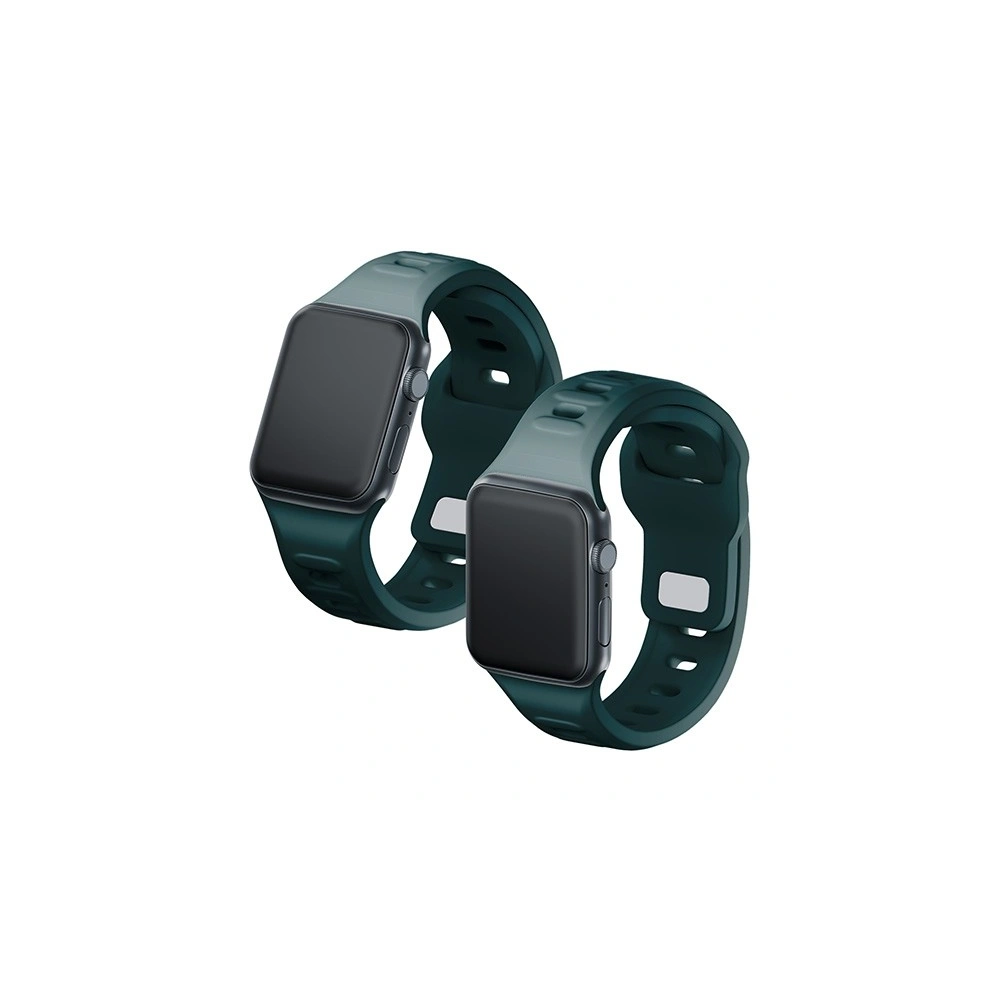 Pasek 3MK Silicone Watch Strap Apple Watch 4/5/6/7/8/9/SE/Ultra 42/44/45/49mm zielony/evergreen