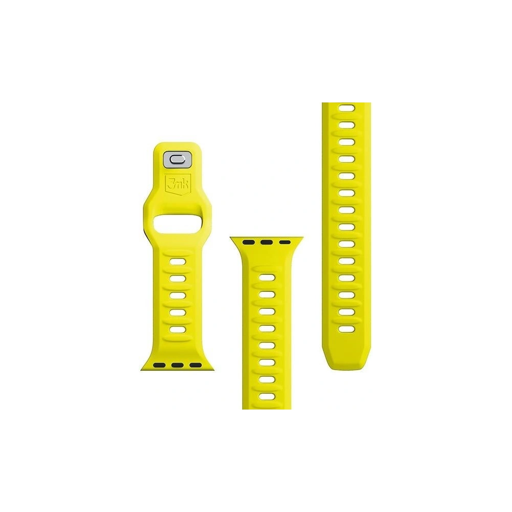 Pasek 3MK Silicone Watch Strap Apple Watch 4/5/6/7/SE/8/9/10 40/41/42mm żółty/yellow