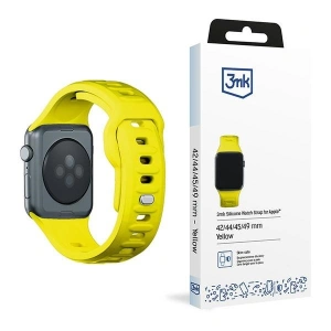 Kup 3MK Silikon-Uhrenarmband Apple Watch 4/5/6/7/8/9/SE/Ultra 42/44/45/49mm gelb/yellow - 3MK6254 - {ean13} - Sklep Home Screen