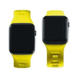 Kup 3MK Silikon-Uhrenarmband Apple Watch 4/5/6/7/8/9/SE/Ultra 42/44/45/49mm gelb/yellow - 3MK6254 - {ean13} - Sklep Home Screen