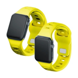 Kup 3MK Silikon-Uhrenarmband Apple Watch 4/5/6/7/8/9/SE/Ultra 42/44/45/49mm gelb/yellow - 3MK6254 - {ean13} - Sklep Home Screen