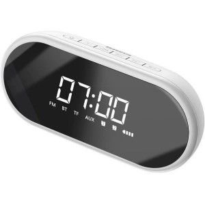 Baseus Encok E09 Wireless Bluetooth Speaker with alarm clock and LED lamp White