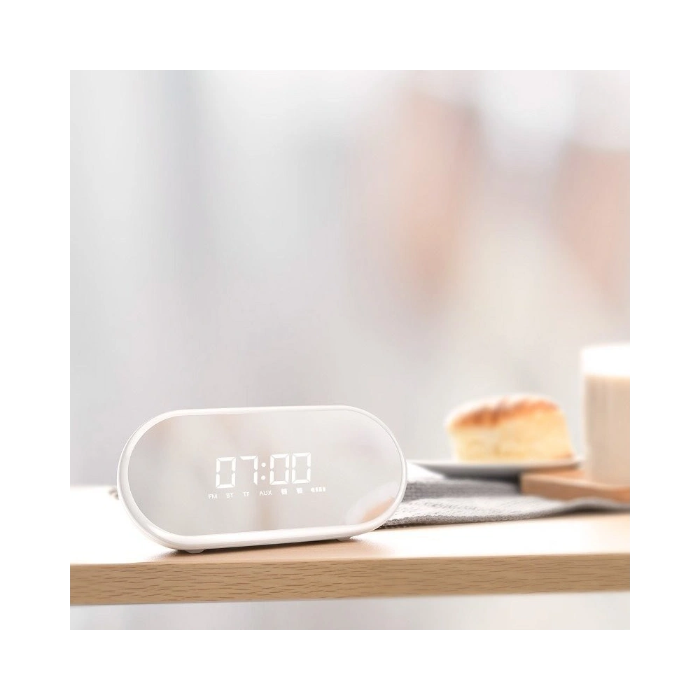 Głośnik bezprzewodowy Bluetooth, zegar Baseus Encok E09 (biały)