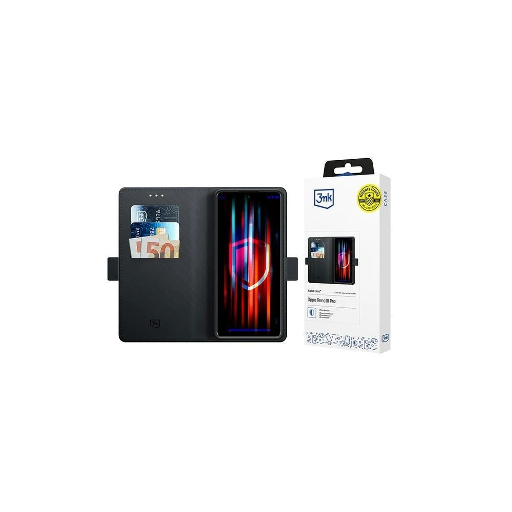 Etui z klapką 3MK Wallet Case Oppo Reno 10 Pro czarny/black