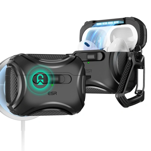 Kup Etui ESR Cyber FlickLock MagSafe Apple Airpods Pro 1 / 2 Black - ESR818 - {ean13} - Sklep Home Screen