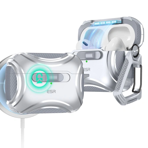 Kup Etui ESR Cyber FlickLock MagSafe Apple Airpods Pro 1 / 2 Silver - ESR819 - {ean13} - Sklep Home Screen