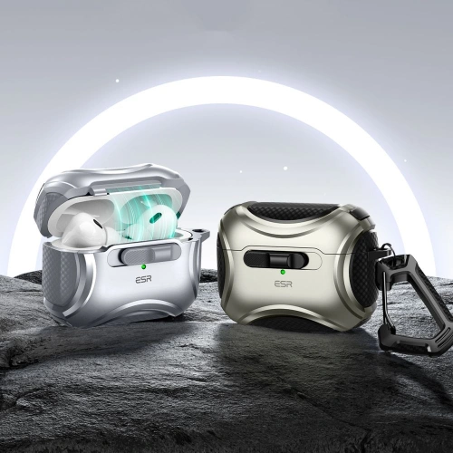 Kup Etui ESR Cyber FlickLock MagSafe Apple Airpods Pro 1 / 2 Silver - ESR819 - {ean13} - Sklep Home Screen