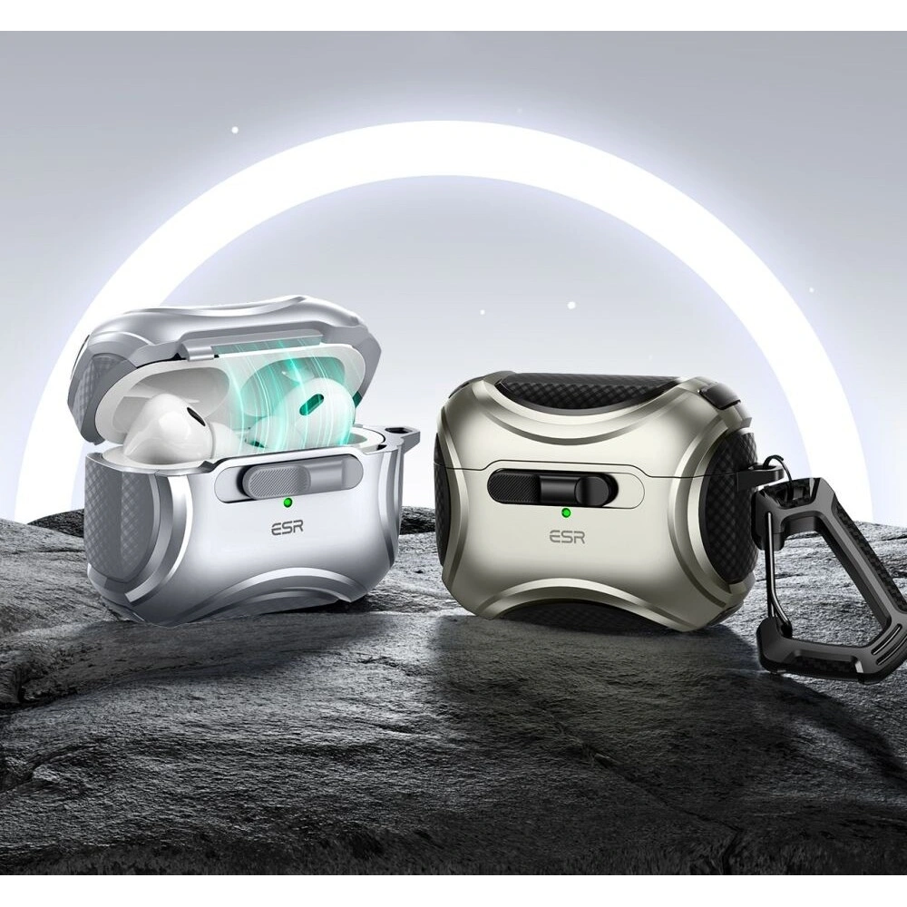 Etui ESR Cyber FlickLock MagSafe Apple Airpods Pro 1 / 2 Silver