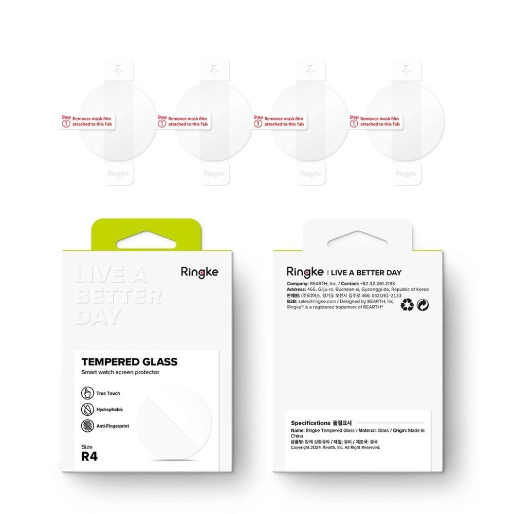 Szkło hartowane Ringke Tempered Glass Samsung Galaxy Watch 4 / 5 / 6 / 7 / FE 40mm Clear [4 PACK]