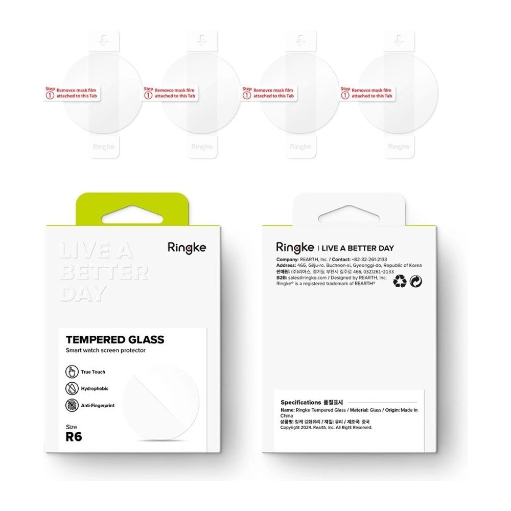 Szkło hartowane Ringke Tempered Glass Samsung Galaxy Watch 4 / 5 / 6 / 7 44mm Clear [4 PACK]