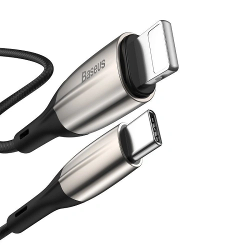 Kup Baseus USB-C zu Lightning Kabel Horizontal Power Delivery, LED, 1m (schwarz) - BSU744BLK - {ean13} - Sklep Home Screen