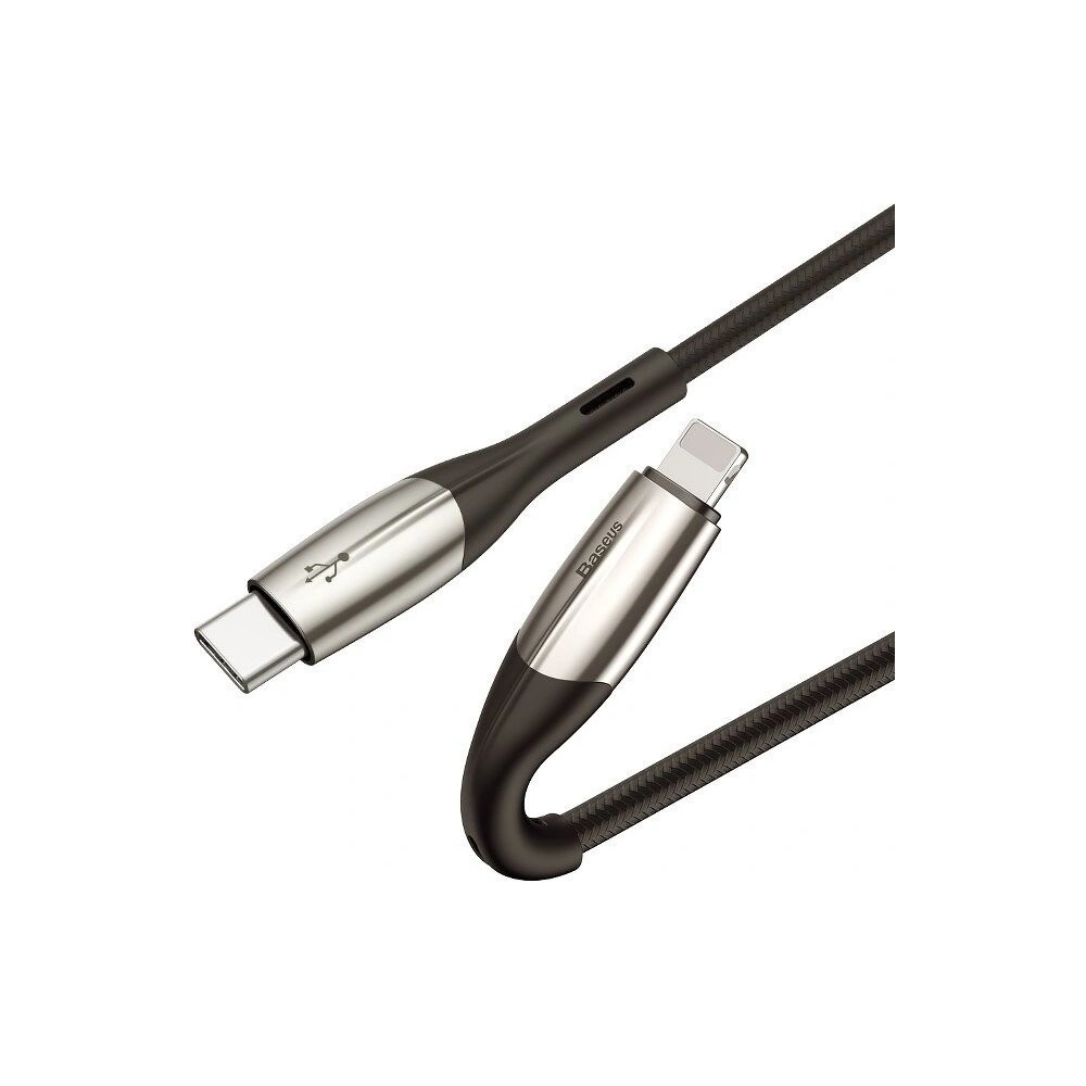 Kabel USB-C do Lightning Baseus Horizontal Power Delivery, dioda LED, 1m (czarny)