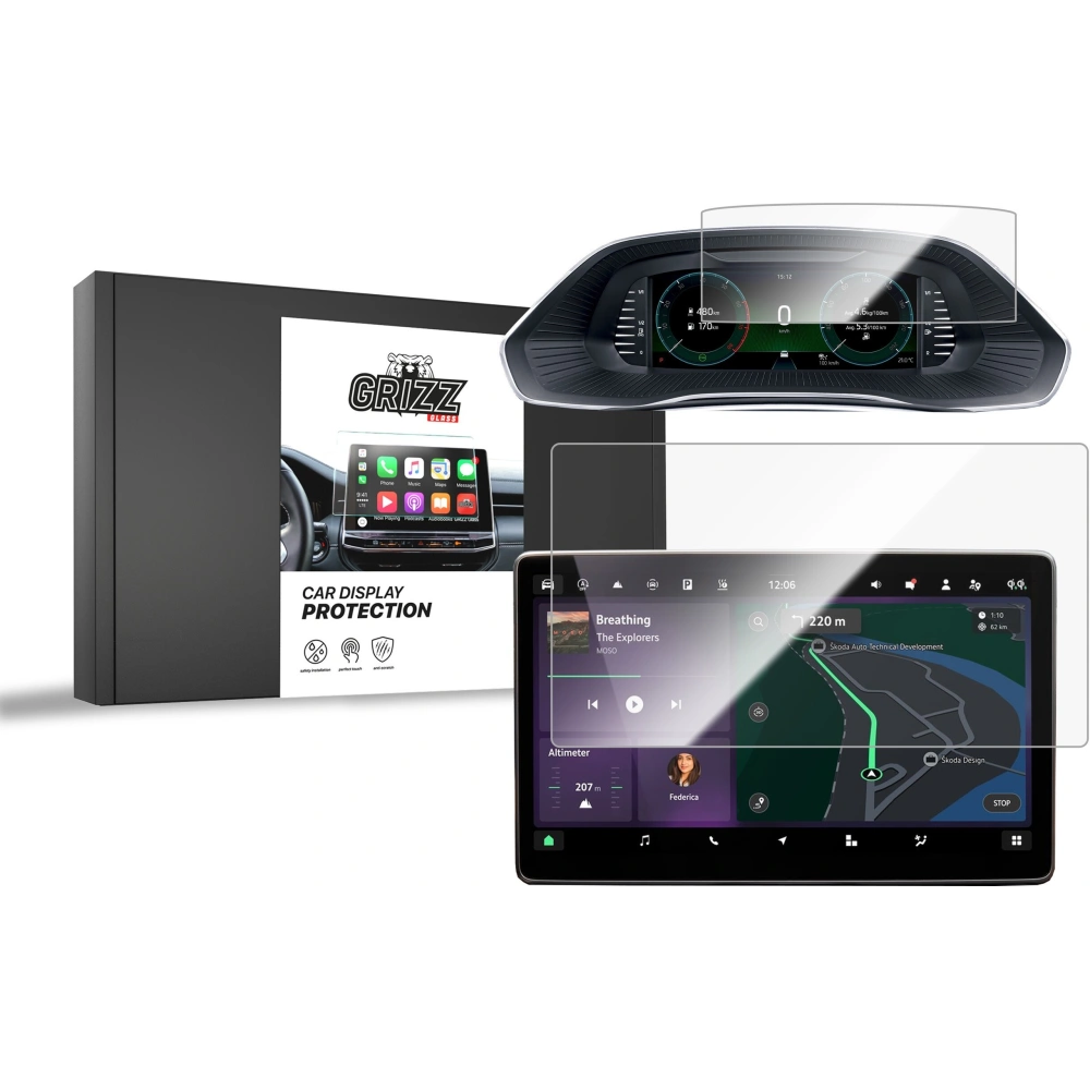 Folia ceramiczna GrizzGlass CarDisplay Protection do Skoda Octavia 4 10" Facelift (2024-2025) [2w1]