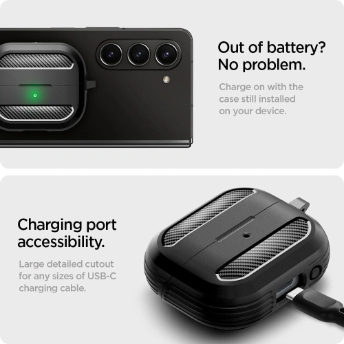 Kup Case Spigen Rugged Armor Samsung Galaxy Buds 3 / 3 Pro Matt Schwarz - SPN3450 - {ean13} - Sklep Home Screen