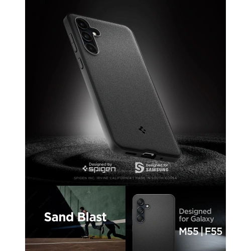 Kup Etui Spigen Essential SandBlast Samsung Galaxy M55 5G Matt Fekete - SPN3451 - {ean13} - Sklep Home Screen