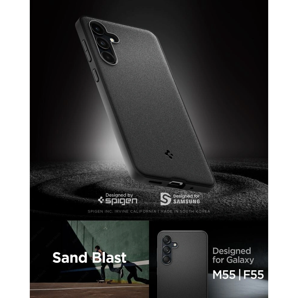 Etui Spigen Essential SandBlast Samsung Galaxy M55 5G Matte Black