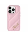 Case Karl Lagerfeld KLHCP15MPQDSMGP Apple iPhone 15 Plus / 14 Plus Hartschale Diagonal Quilted Script rosa/pink