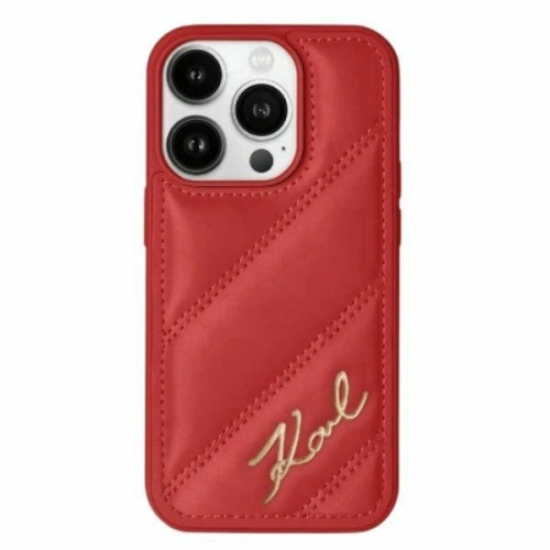 Kup Etui Karl Lagerfeld KLHCP15SPQDSMGR Apple iPhone 15 / 14 / 13 hardcase Diagonal Quilted Script czerwony/red - KLD2109 - {ean13} - Sklep Home Screen