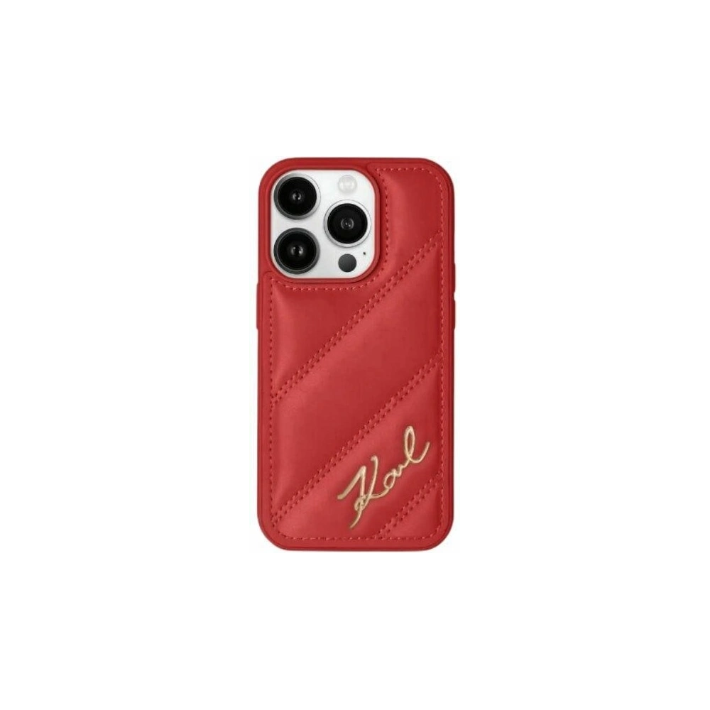 Etui Karl Lagerfeld KLHCP15SPQDSMGR Apple iPhone 15 / 14 / 13 hardcase Diagonal Quilted Script czerwony/red