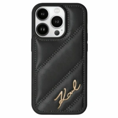 Kup Etui Karl Lagerfeld KLHCP15XPQDSMGK Apple iPhone 15 Pro Max hardcase Diagonal Quilted Script czarny/black - KLD2110 - {ean13} - Sklep Home Screen