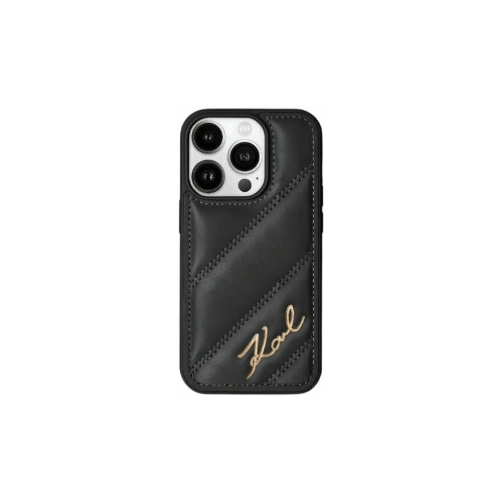 Etui Karl Lagerfeld KLHCP15XPQDSMGK Apple iPhone 15 Pro Max hardcase Diagonal Quilted Script czarny/black