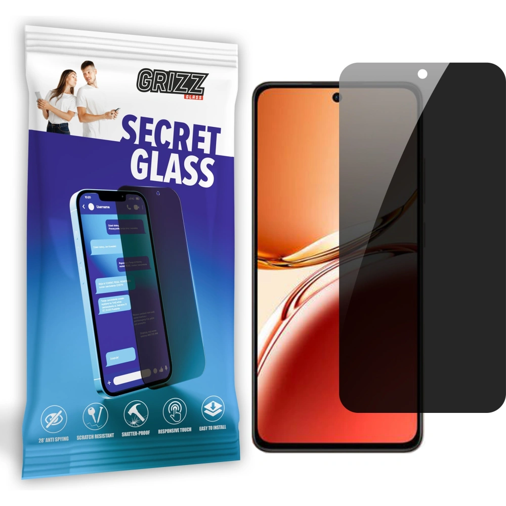 Matowe szkło prywatyzujące GrizzGlass SecretGlass do Oppo Reno 12 F