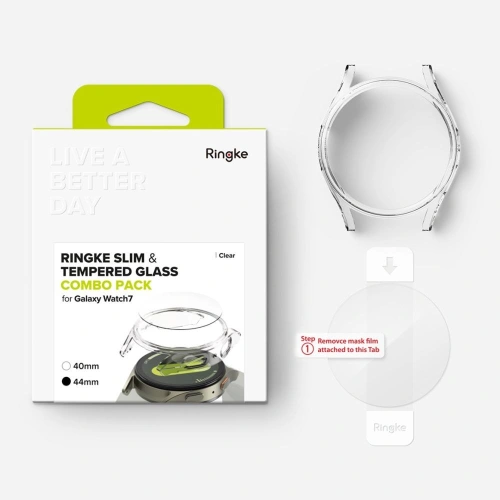 Kup Etui + üveg Ringke Slim & Tempered Glass Galaxy Watch 7 44mm Clear - RGK1998 - {ean13} - Sklep Home Screen