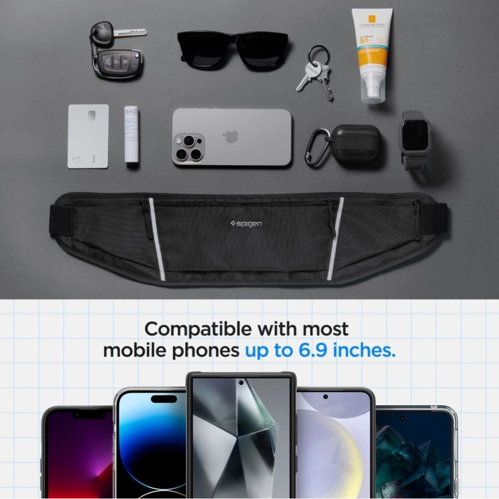 Saszetka na pas Spigen A710 Dynamic Shield Waist Bag Black