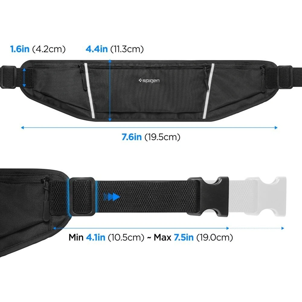 Saszetka na pas Spigen A710 Dynamic Shield Waist Bag Black