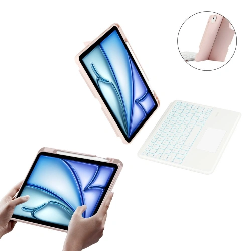 Kup Etui Tech-Protect SmartCase Mag Pen + Keyboard Apple iPad Air 10.9 2020/2022 (4. și 5. gen) / iPad Air 11 2024 (6. gen) Roz - THP2916 - {ean13} - Sklep Home Screen
