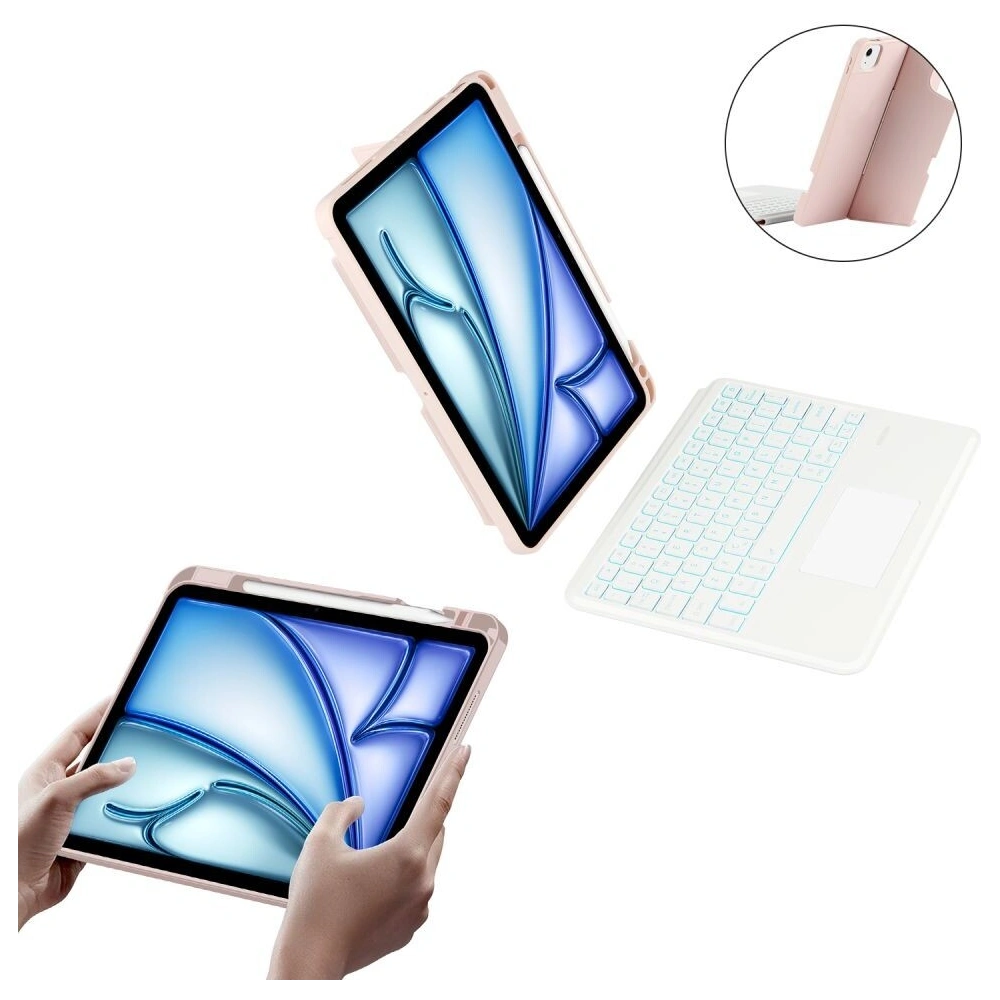 Etui Tech-Protect SmartCase Mag Pen + Keyboard Apple iPad Air 10.9 2020/2022 (4. i 5. gen) / iPad Air 11 2024 (6. gen) Pink