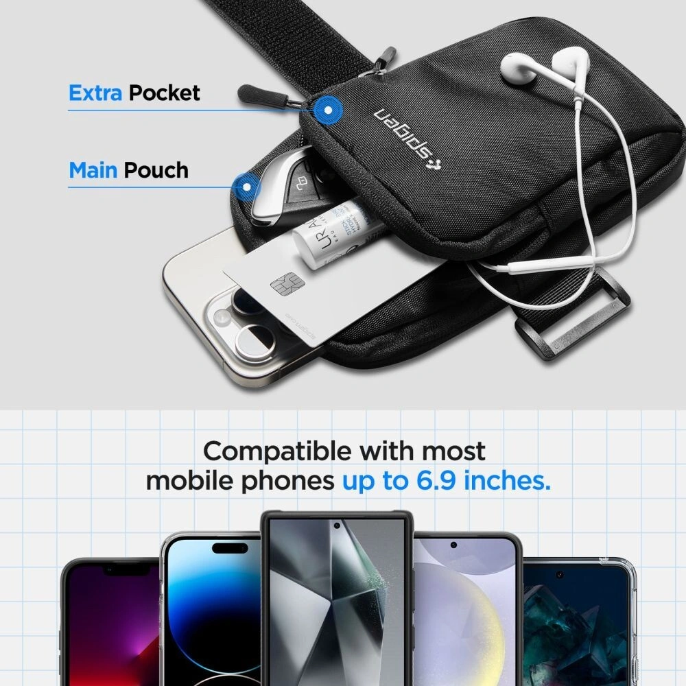 Opaska na ramię Spigen A702 Dynamic Shield Armband Black