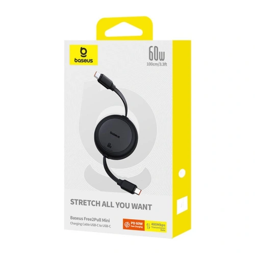 Kup Kabel Baseus Free2Pull Mini USB-C / USB-C, 60W, 1m (negru) - BSU4911 - {ean13} - Sklep Home Screen