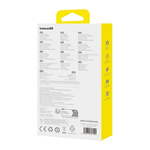 Kup Kábel Baseus Free2Pull Mini USB-C / USB-C, 60W, 1m (fekete) - BSU4911 - {ean13} - Sklep Home Screen