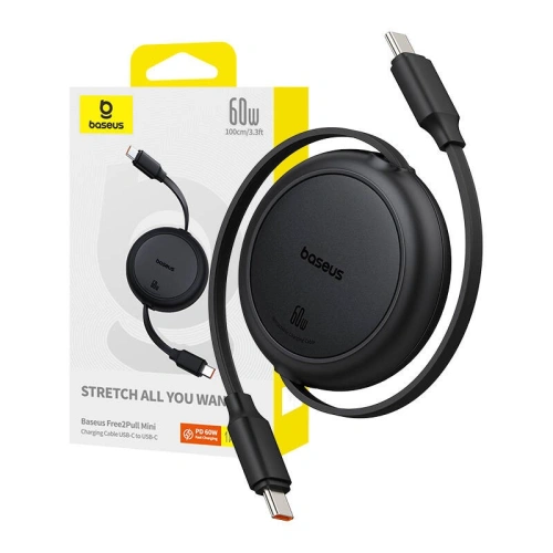 Kup Kabel Baseus Free2Pull Mini USB-C / USB-C, 60W, 1m (negru) - BSU4911 - {ean13} - Sklep Home Screen